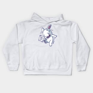 Rabbit scared of tick who says don't tick me off! Kids Hoodie